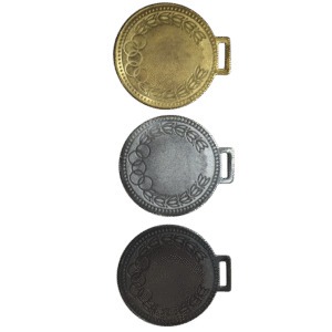 Blank gold, silver, and bronze medals