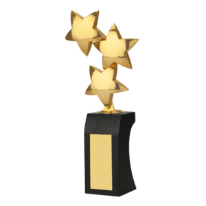 3 star metal trophy