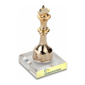 Golden chess king piece